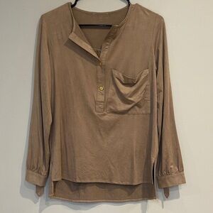 Elegant Tan Blouse Size S/M